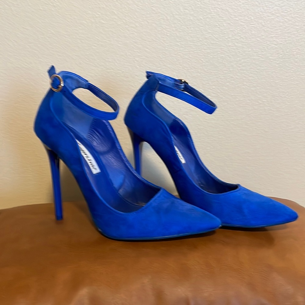 Faux suede heels